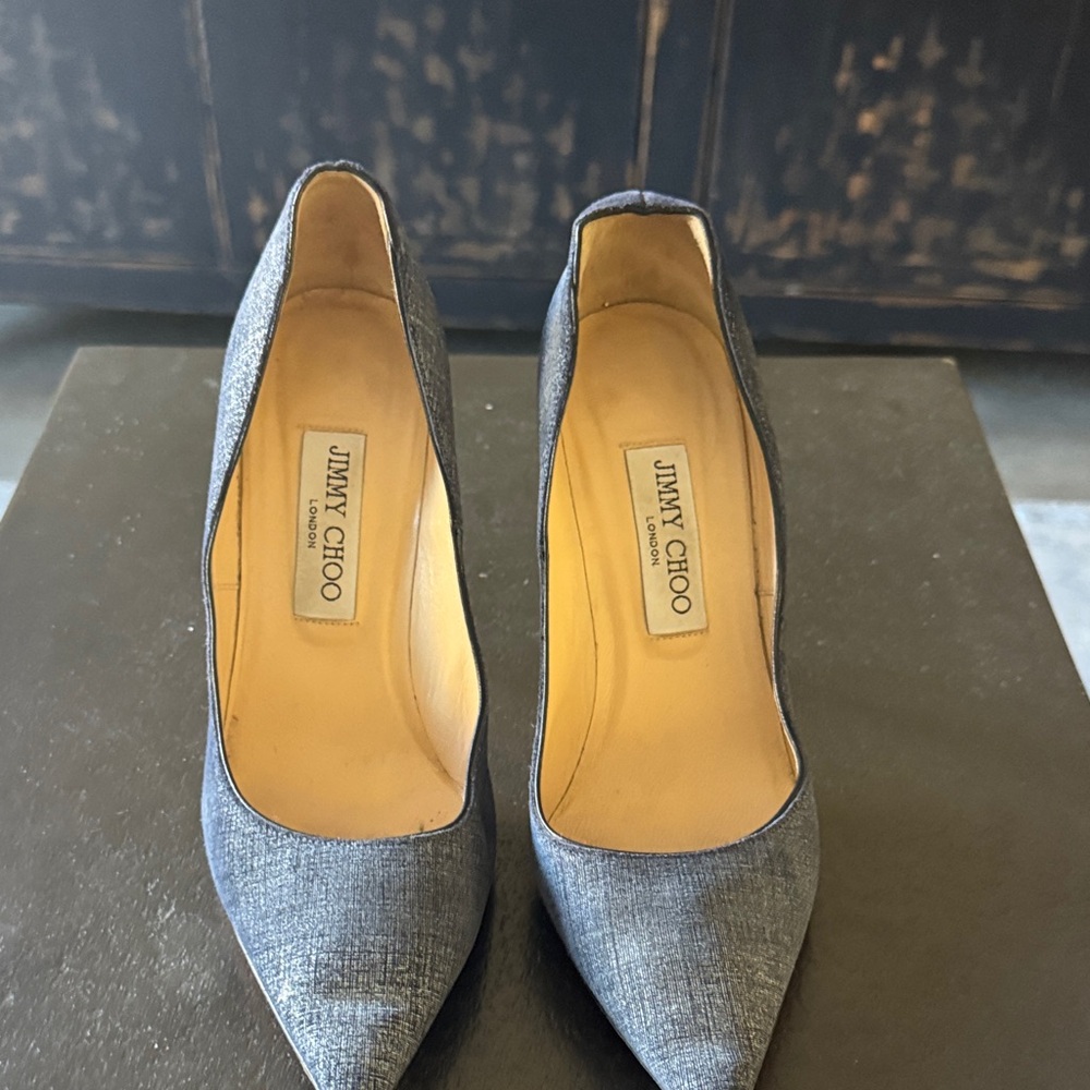 Jimmy Choo Denim Blue Heels, Size 8.5